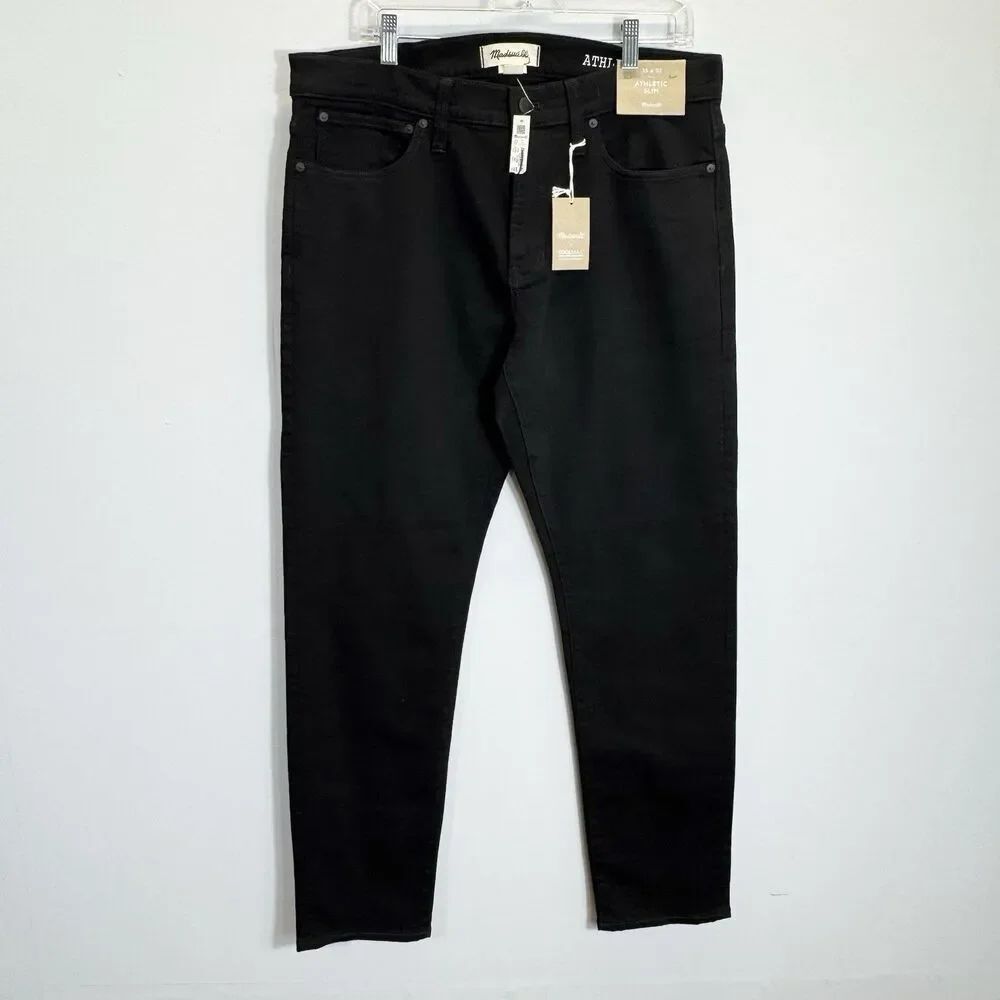 Madewell Mens Athletic Slim Jeans 35x32 Black Bainhart COOLMAX ND478 NWT